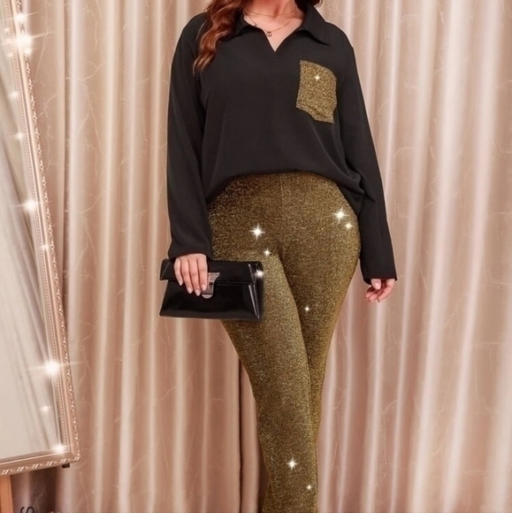SHEIN GLITTER PANTS & MATCHING TOP 3X - Picture 1 of 3